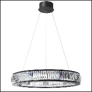 Chandelier in black finish and crystal glass 24-Vancouver L