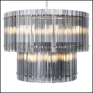 Chandelier in nickel finish and smoke glass 24-Ruby L