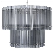 Chandelier in nickel finish and smoke glass 24-Ruby L