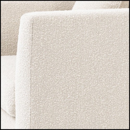 Sofa with velvet fabric in Bouclé Cream finish and base in black finish 24-Taylor Bouclé Cream