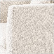 Sofa with velvet fabric in Bouclé Cream finish and base in black finish 24-Taylor Bouclé Cream