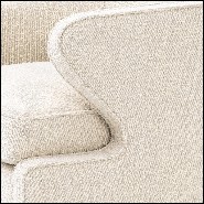 Armchair with velvet fabric in Bouclé Cream finish and swivel base 24-Dorset Bouclé Cream
