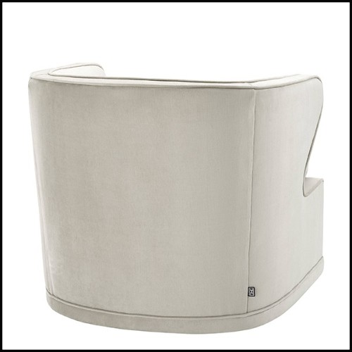 Fauteuil avec tissu velours coloris Pebble Grey et avec base pivotante 24-Dorset Pebble Grey