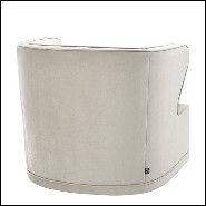 Fauteuil avec tissu velours coloris Pebble Grey et avec base pivotante 24-Dorset Pebble Grey