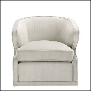 Fauteuil avec tissu velours coloris Pebble Grey et avec base pivotante 24-Dorset Pebble Grey
