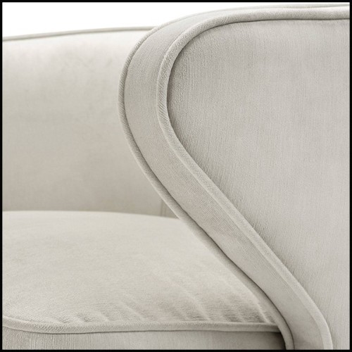 Fauteuil avec tissu velours coloris Pebble Grey et avec base pivotante 24-Dorset Pebble Grey