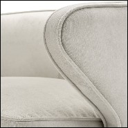 Armchair with velvet fabric in Pebble Grey and swivel base 24-Dorset Pebble Grey