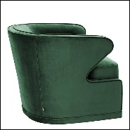 Fauteuil avec tissu velours coloris Roche Green et avec base pivotante 24-Dorset Roche Green