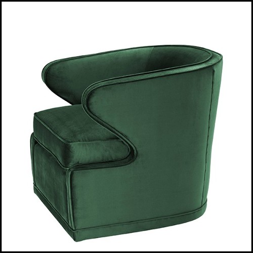 Fauteuil avec tissu velours coloris Roche Green et avec base pivotante 24-Dorset Roche Green