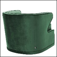 Armchair with velvet fabric in Roche Green finish and with swivel base 24-Dorset Roche Green