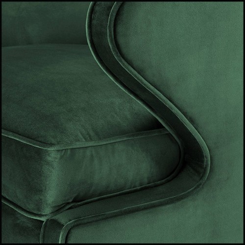 Armchair with velvet fabric in Roche Green finish and with swivel base 24-Dorset Roche Green
