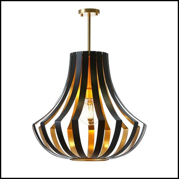 Suspension in solid brass and inside in matte gold finish 165-Basie