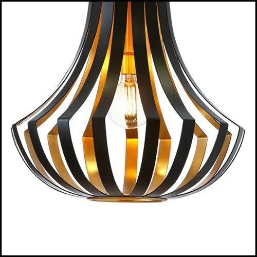 Suspension in solid brass and inside in matte gold finish 165-Basie