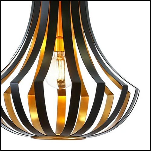 Suspension in solid brass and inside in matte gold finish 165-Basie