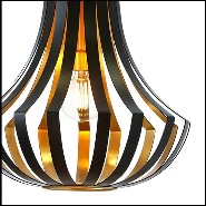 Suspension in solid brass and inside in matte gold finish 165-Basie