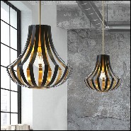 Suspension in solid brass and inside in matte gold finish 165-Basie