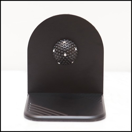 Bookends in solid brass in black matte finish PC-Black Brass Golfer Set of 2