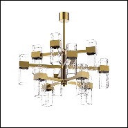 Chandelier en laiton massif finition vintage bronze matte 165-Lewis