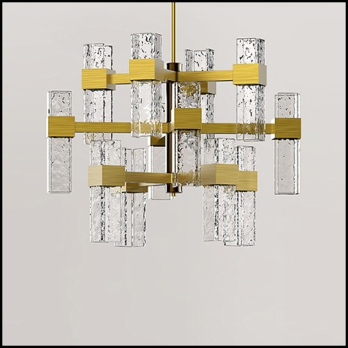 Chandelier en laiton massif finition vintage bronze matte 165-Lewis