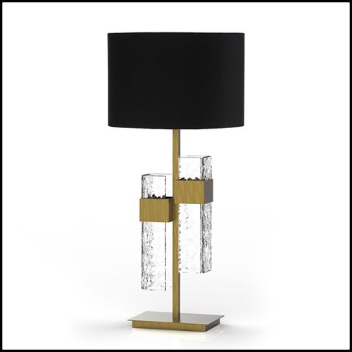 Table Lamp in solid brass in vintage bronzed matte finish 165-Lewis