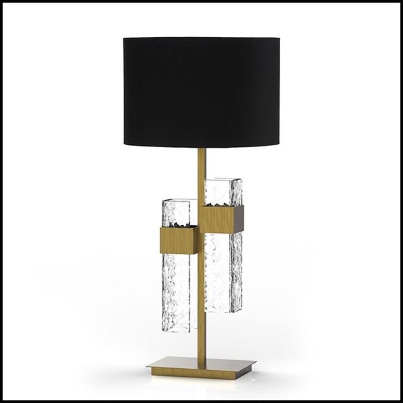 Table Lamp in solid brass in vintage bronzed matte finish 165-Lewis