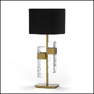 Table Lamp in solid brass in vintage bronzed matte finish 165-Lewis