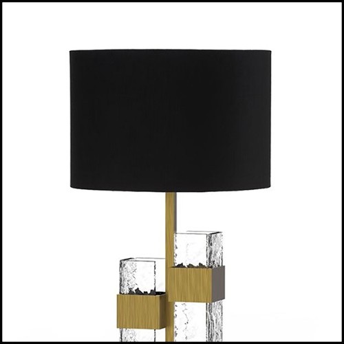 Table Lamp in solid brass in vintage bronzed matte finish 165-Lewis