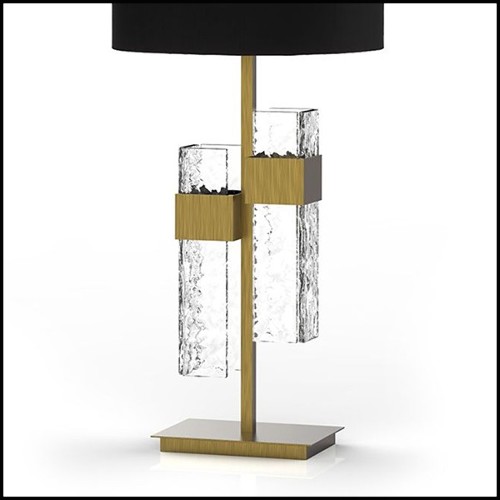 Table Lamp in solid brass in vintage bronzed matte finish 165-Lewis