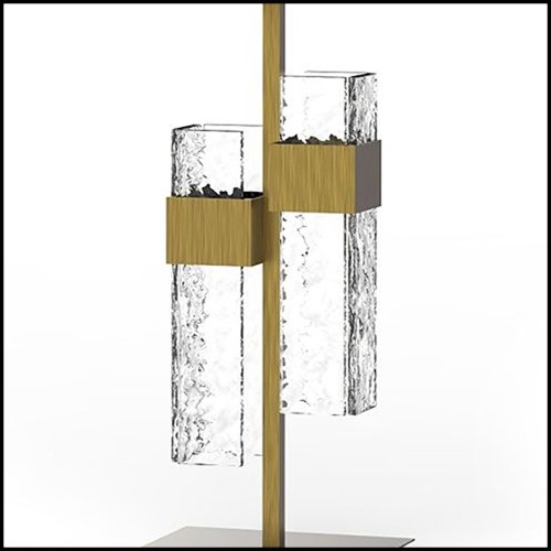 Table Lamp in solid brass in vintage bronzed matte finish 165-Lewis