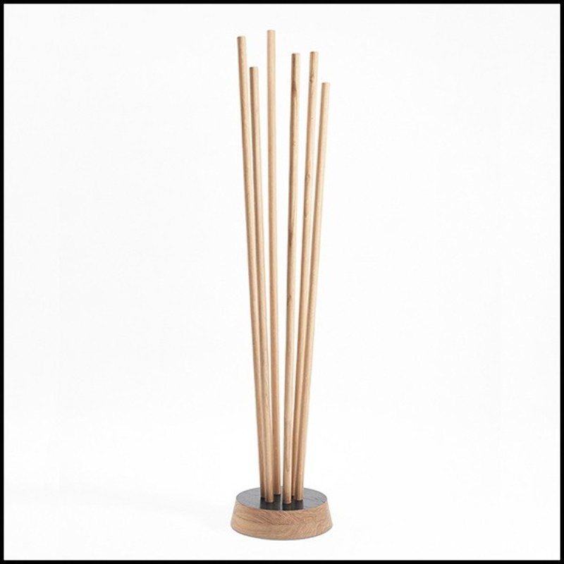 Coatrack in solid French oak from sustainable forests in France 112-Spindle