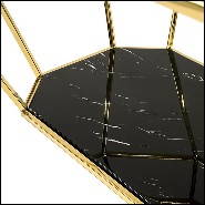 Dining Table in gold finish with black marble top 162-Talisma
