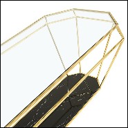 Dining Table in gold finish with black marble top 162-Talisma