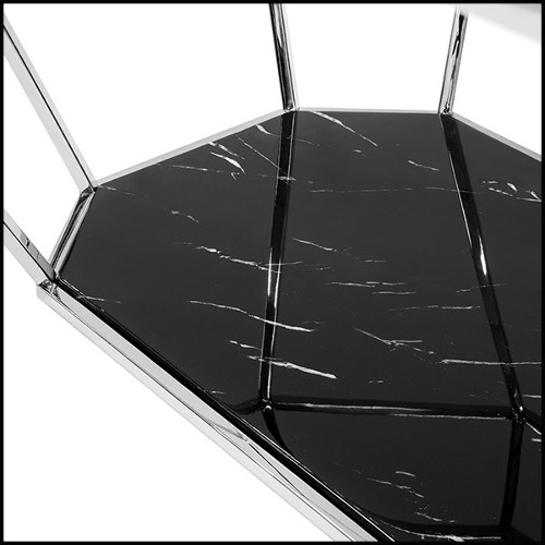 Dining Table in gold finish with black marble top 162-Talisma