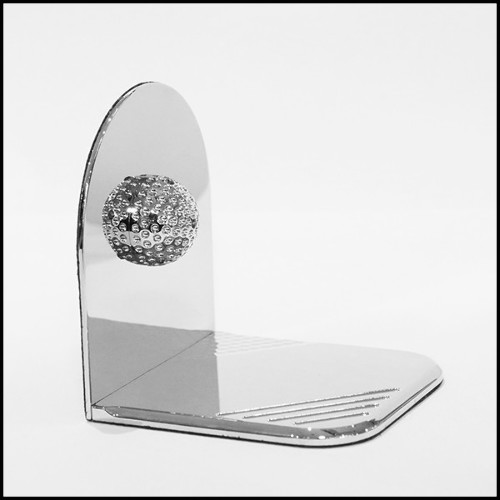 Bookends in solid bronze in mirror finish PC-White Bronze Golfer Set of 2