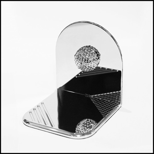 Bookends in solid bronze in mirror finish PC-White Bronze Golfer Set of 2