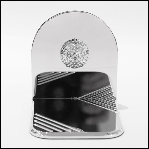 Serre livre en bronze massif finition miroir PC-White Bronze Golfer Set of 2