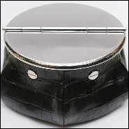 Ashtray with black crocodile finish printed 189-Black Croco 2 Cigars Yachting