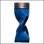 Table Lamp in casted aluminium in crafted blue chrome finish 184-Bow Tie Alu Blue XL or L