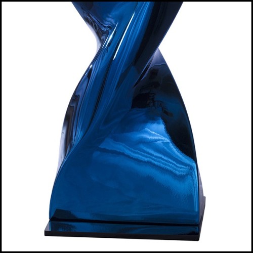 Table Lamp in casted aluminium in crafted blue chrome finish 184-Bow Tie Alu Blue XL or L