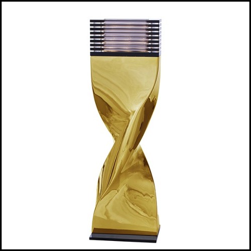 Table Lamp in casted aluminum in crafted gold finish 184-Bow Tie Alu Gold XL or L