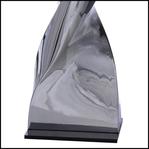 Lampe en aluminium coulé finition miroir poli chrome 184-Bow Tie Alu Mirror XL or L