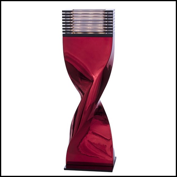 Table Lamp in casted aluminium in crafted red chrome finish 184-Bow Tie Alu Red XL or L
