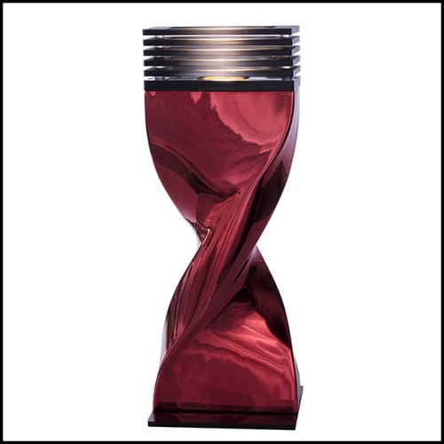 Lampe en aluminium coulé finition rouge chrome 184-Bow Tie Alu Red XL or L