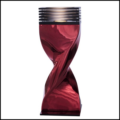 Table Lamp in casted aluminium in crafted red chrome finish 184-Bow Tie Alu Red XL or L