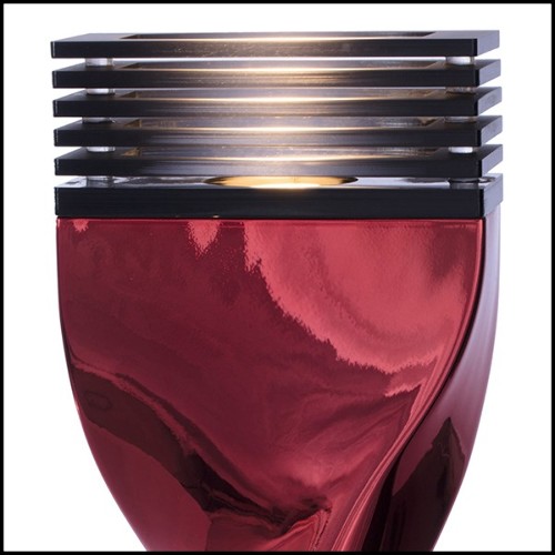 Table Lamp in casted aluminium in crafted red chrome finish 184-Bow Tie Alu Red XL or L