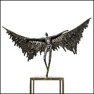 Sculpture in solid bronze on polished bronze base 190-Icar