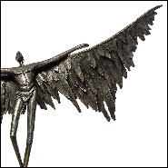 Sculpture in solid bronze on polished bronze base 190-Icar