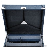 Suitcase with blue cowhide leather sheathing 186-Luxury Watch Blue or Redwine