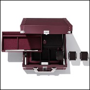 Mallette en cuir de vachette finition bleu 186-Luxury Watch Blue or Redwine