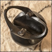 Sculpture in solid patinated bronze on black oak base 190-Unity Bronze